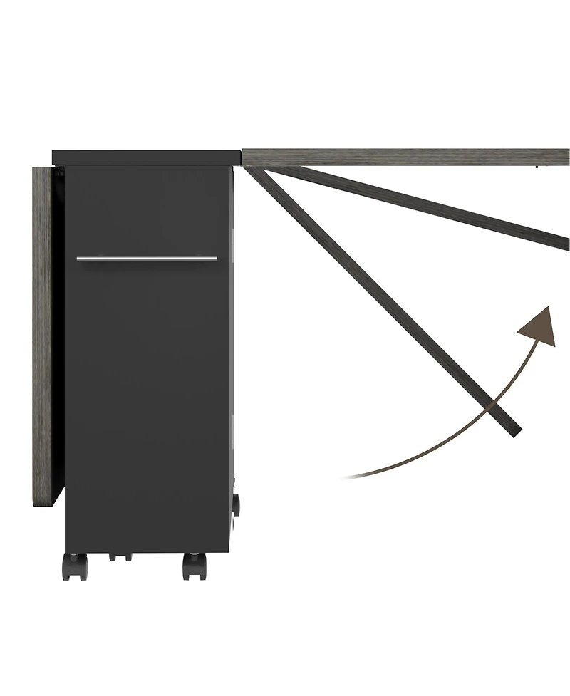 gaomon Kitchen Table Movable Space Saving Foldable Kitchen Table for Dining Room, Home Office, Living Room