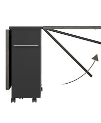 gaomon Kitchen Table Movable Space Saving Foldable Kitchen Table for Dining Room, Home Office, Living Room