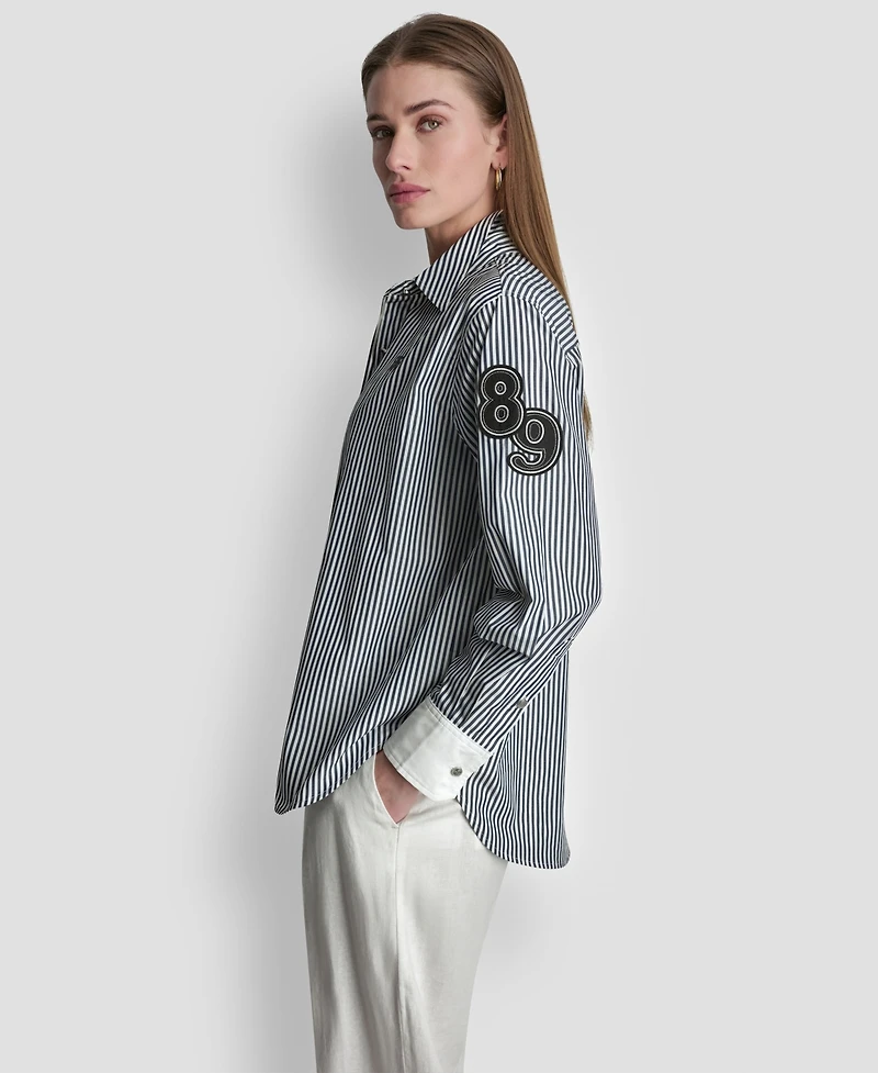 Dkny Women's Striped Button-Down Shirt