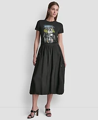 Dkny Women's Pull-On Bubble Hem Cargo Skirt