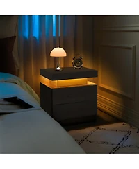 Rainsken Led Nightstand with 2 Drawers