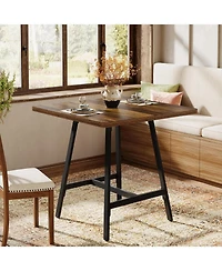 Tribesigns Square Dining Table for 2-4 People, 31.1” Industrial Kitchen Table for Small Spaces, Apartment, Dining Room, Living Room