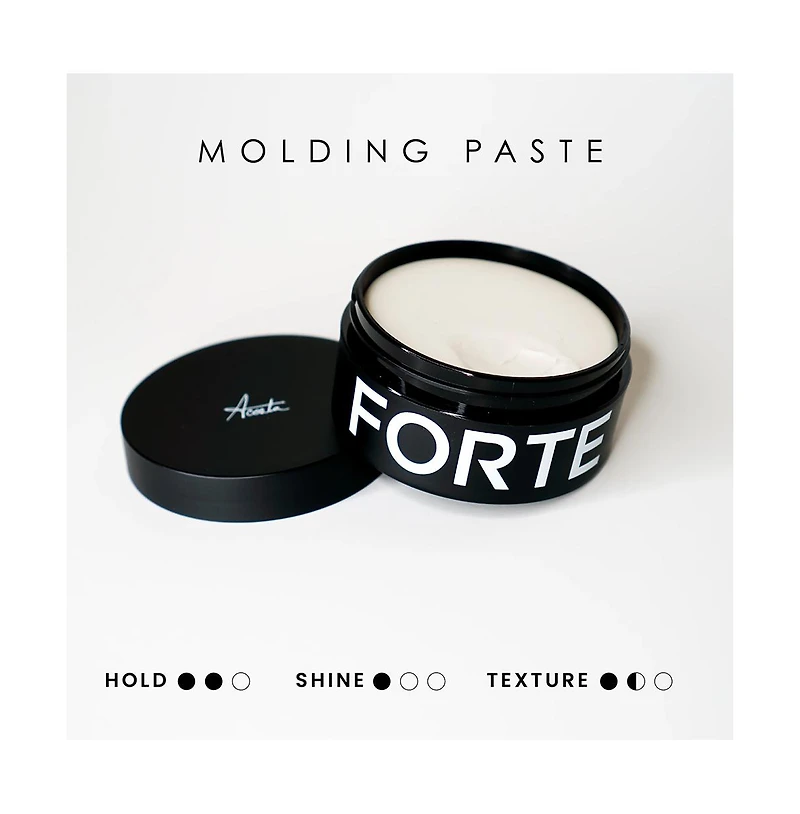 Forte Series Strong Hold Molding Paste – Matte Finish Hair Styling Cream with Biotin & Castor Oil, 2.5 Oz