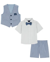 Nautica Baby Boys' Short Sleeve Shirt, Vest and Shorts, 3-Piece Set