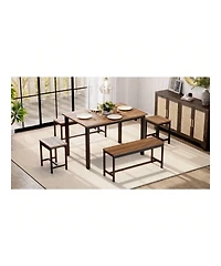 Gaomon Kitchen Table 5 Piece Extendable Dining Table Set For 4 To 8 Modern Space Saving Kitchen Table