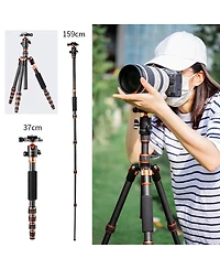 K&F Concept BA225 5-Section Carbon Fiber Tripod/Monopod with 360-Degree Ball Head, 17.6 lbs Capacity