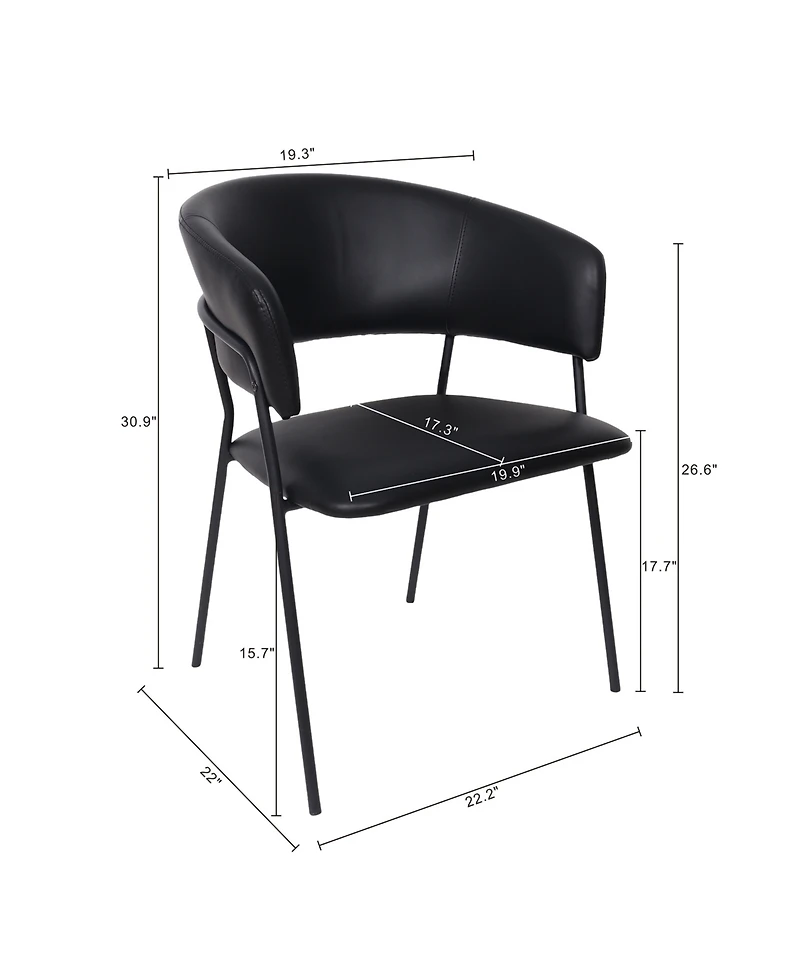 Slate Faux Leather Upholstered Dining Armchairs, Set of 4