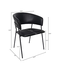 Slate Faux Leather Upholstered Dining Armchairs, Set of 4