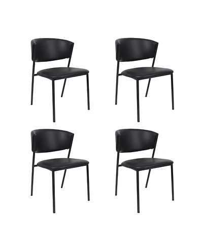 Drift Faux Leather Upholstered Dining Side Chairs, Set of 4