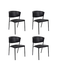 Drift Faux Leather Upholstered Dining Side Chairs, Set of 4