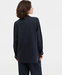 Nautica Women's Puff-Print Button-Front Tunic