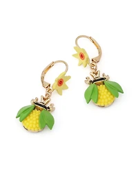 Betsey Johnson Faux Stone Hothouse Bloom Bee Drop Earrings
