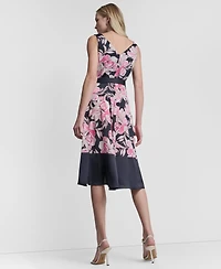 Dkny Petite Color-Block Faux Wrap Dress