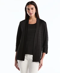 Rafaella Petite Ottoman Knit Cardigan Sweater