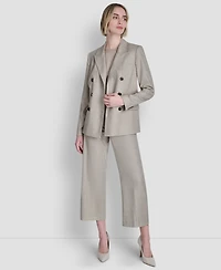 Dkny Women's Windowpane Double-Breasted Notch Collar Jacket