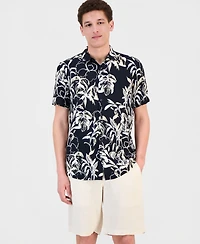 Cubavera Men's Abstract Watercolor Print Short-Sleeve Shirt