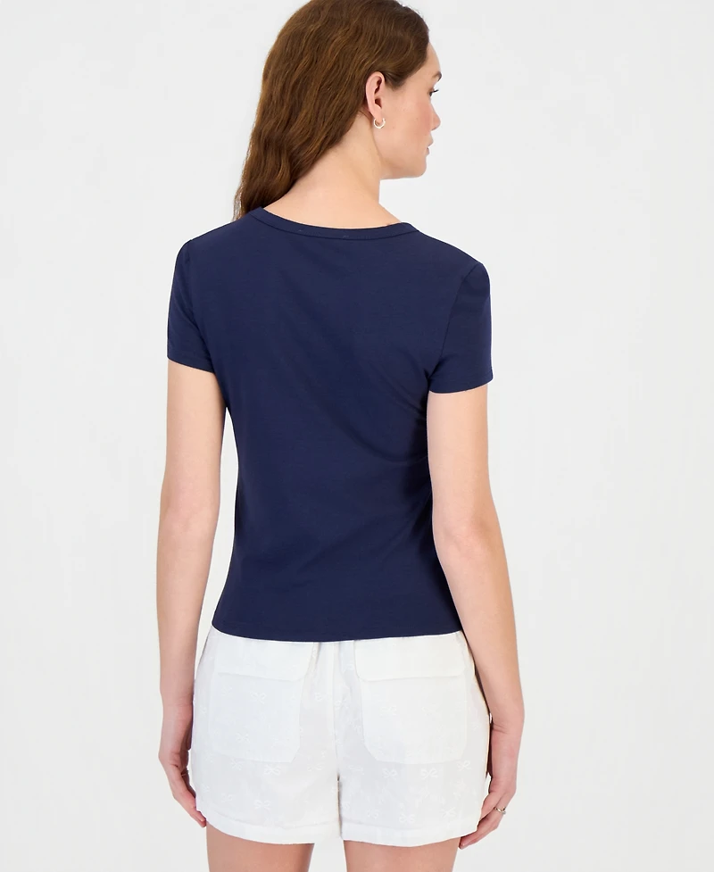 Hippie Rose Juniors' Patchwork Short-Sleeve T-Shirt