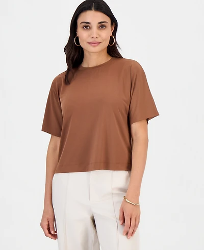 I.n.c. International Concepts Petite Boxy-Fit Crewneck T-Shirt, Macy's Exclusive