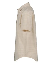 Calvin Klein Boys' 8-20 Texture Stripe Woven Short-Sleeve Shirt