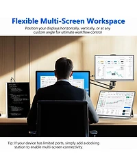 Zachvo 16" Portable 1920×1200P Ips Monitor, Usb-c & Hdmi, 0.3" Ultra-Slim, with Kickstand for Travel & Office