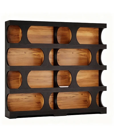 Yigii 4-Shelf Asymmetrical Bookcase with Classic Design for Home Office