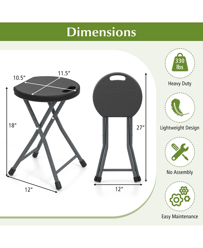 Mecale Folding Stool with Built-In Handle for Adults, Portable Seat