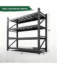 Yigii Heavy Duty 60" W x 70" H Garage Shelving, 4-Tier, Adjustable, 4000 lbs Capacity