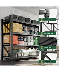 Yigii Heavy Duty 71.3" W x 70" H Garage Shelving, 4-Tier, Adjustable, 5000 lbs Capacity