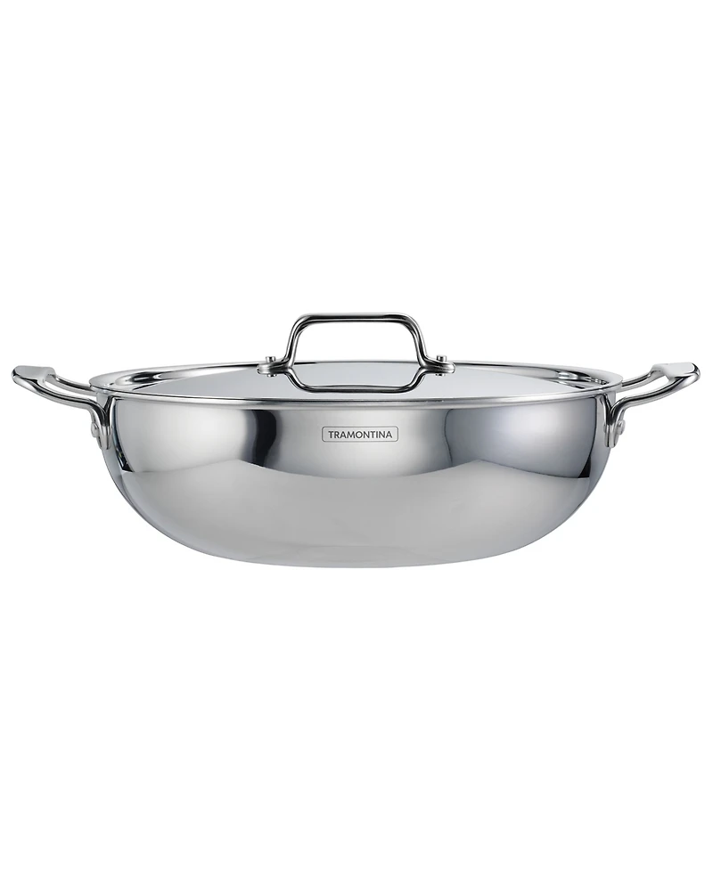 Tramontina Utsava Tri-Ply Clad Stainless Steel 6-Quart Covered Kadai