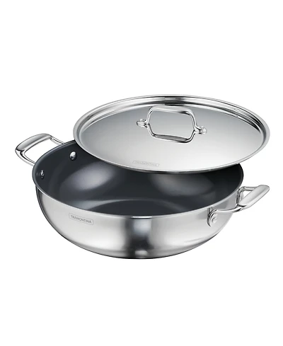 Tramontina Utsava Tri-Ply Clad Stainless Steel 6-Quart Covered Kadai
