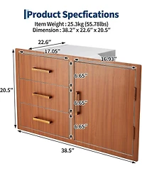 gaomon PeakPursuit Stainless Steel Outdoor Kitchen Door Drawer Combo - Triple Drawers & Access Door