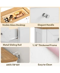 gaomon White Drawer Dresser with Led Light