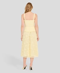 Tahari Asl Petite Sleeveless Square Neck Midi Dress