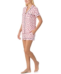 Kate Spade New York Sleepwear Short Sleeve Modal Jersey Notch Collar Boxer Pj Set