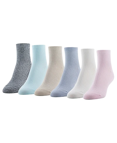 Gold Toe Women's 6-Pk. Simple Ribbed Quarter Socks GTDL0155R06
