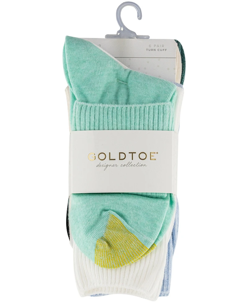 Gold Toe Women's 6-Pack Casual Turn Cuff Socks