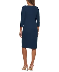 Calvin Klein Women's Foldover-Neck Front-Slit Sheath Dress