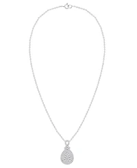Macy's Diamond (1 ct. t.w.) Pendant Necklace Set in Sterling Silver White Rhodium
