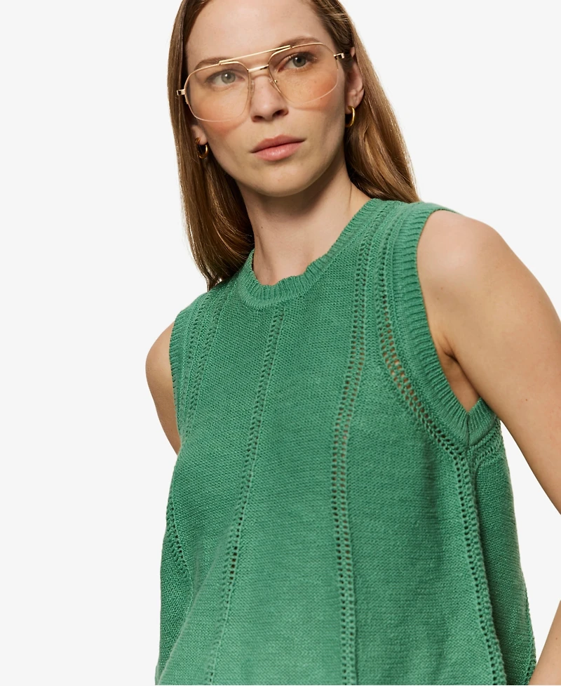 Sanctuary Petite Crewneck Sleeveless Sweater