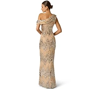 Adrianna Women's Draped Sequin One-Shoulder Ball Gown