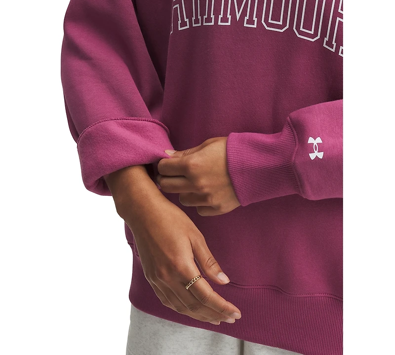 Under Armour Women's Rival Fleece Oversized Varsity Sweatshirt