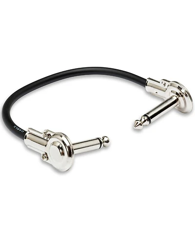 Hosa Technology 1/4" Phone Right Angle Male to 1/4" Phone Right Angle Male Guitar Patch Cable, 6", 6 Pack