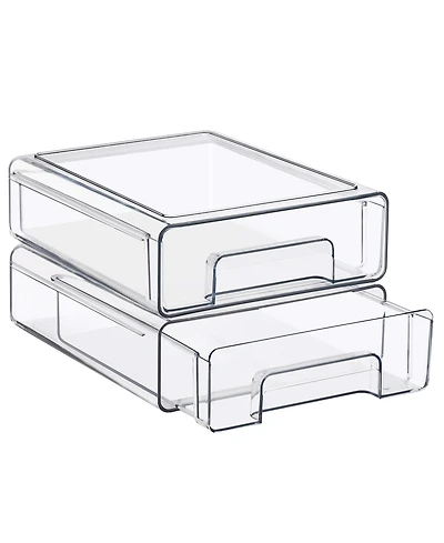 Sorbus -Pack Clear Stackable Storage Drawers Case with Handles - for Bathroom, Closet, Pantry, Cabinet