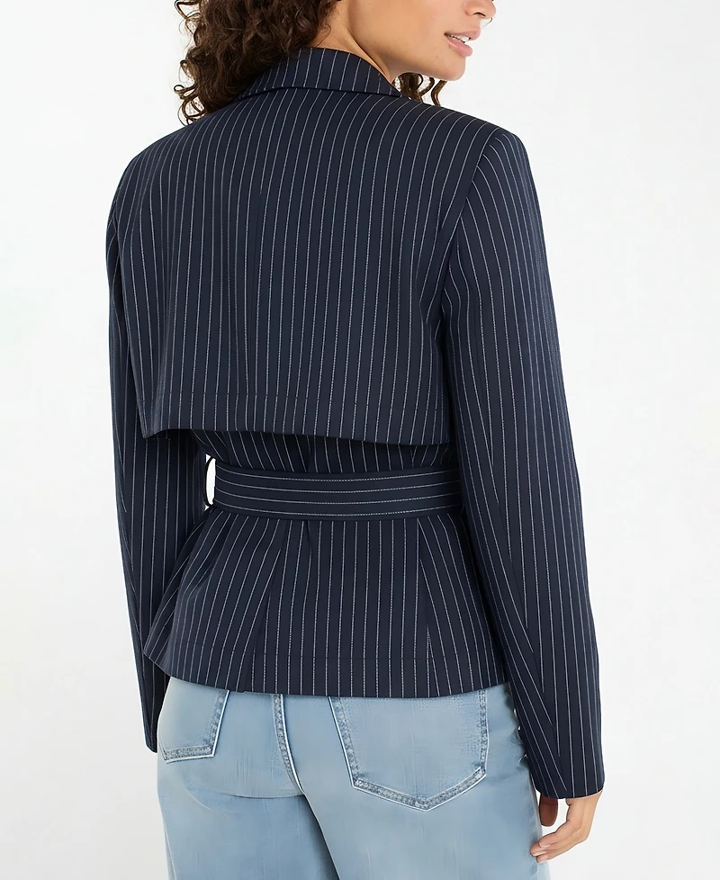 Liverpool Los Angeles Petite Notch Collar Cropped Trench Jacket