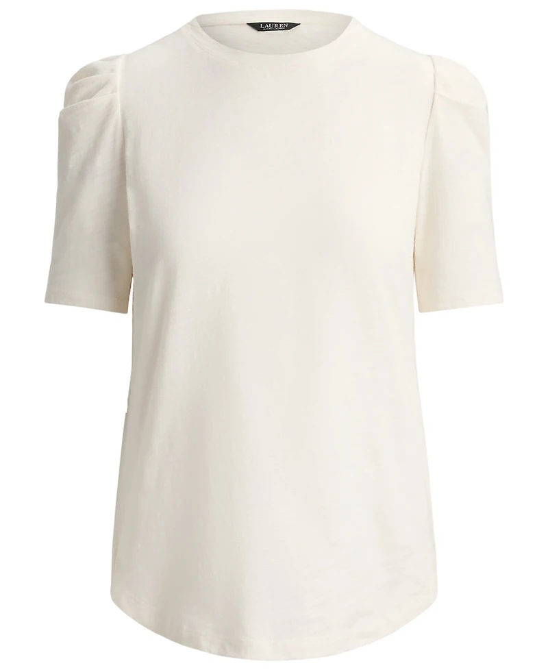 Lauren Ralph Petite Puff-Sleeve Top