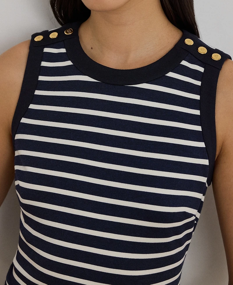 Lauren Ralph Petite Striped Crewneck Sheath Dress