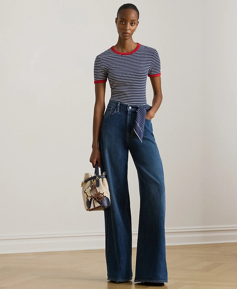 Lauren Ralph Petite Striped Crewneck T-Shirt