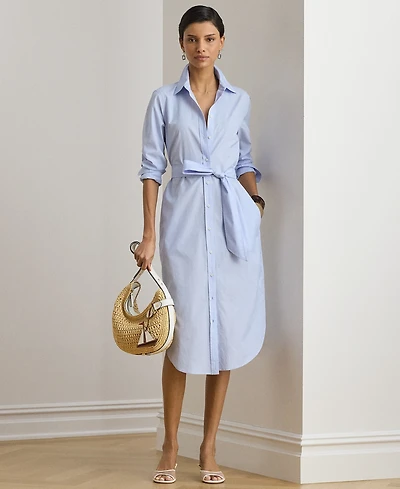Lauren Ralph Petite Point Collar Shirt Dress
