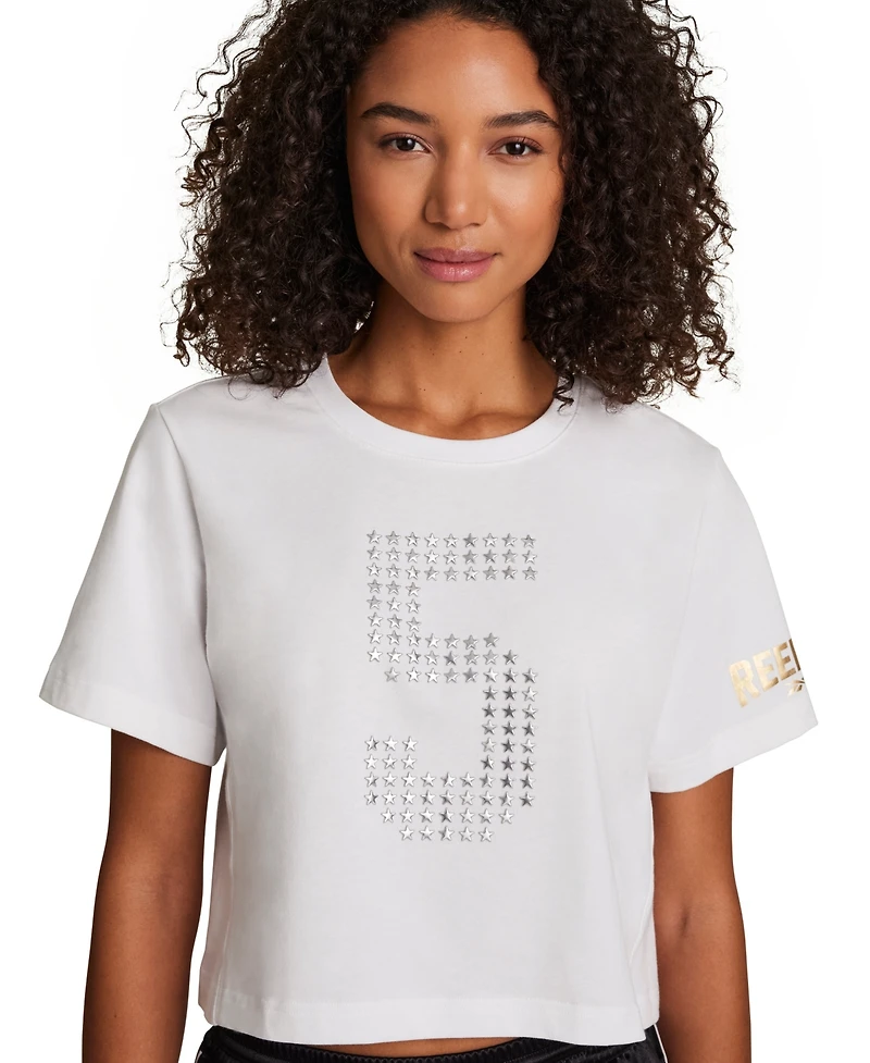 Reebok Women's Cropped Basketball Graphic T-Shirt