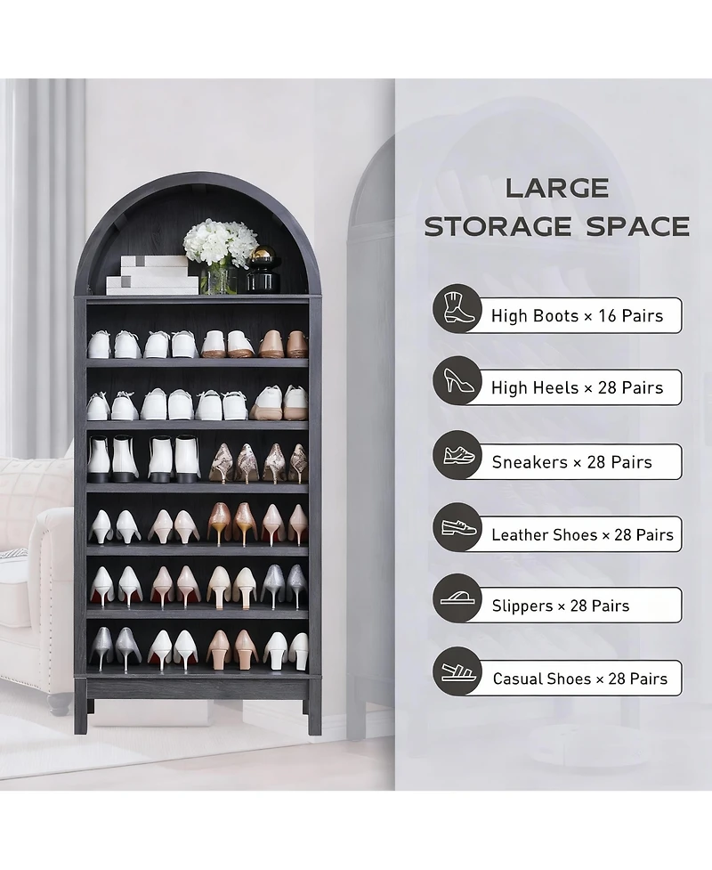 Yigii Arched Book Shelves with Adjustable for Space-Efficient Storage